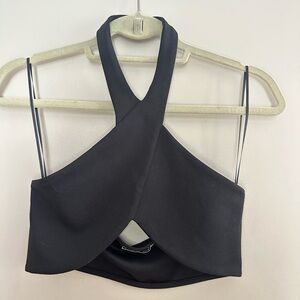 Zara black crop halter